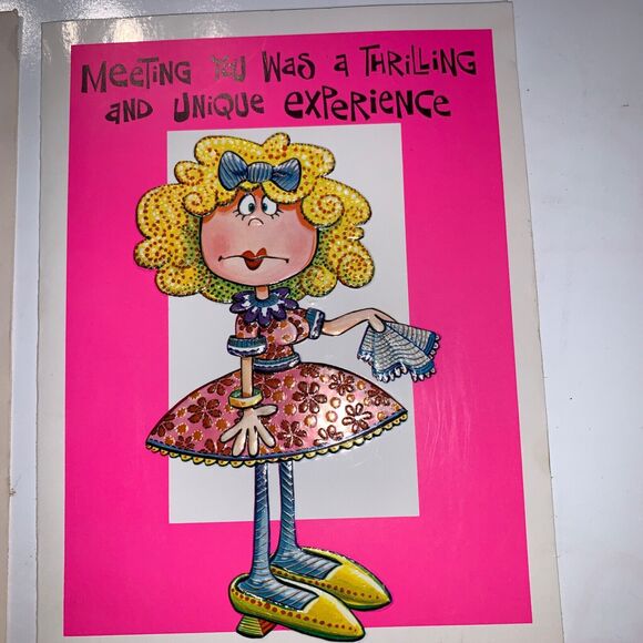 Vintage 70s Greeting Card Meeting you S*x Maniac mentioned unused - Picture 2 of 6